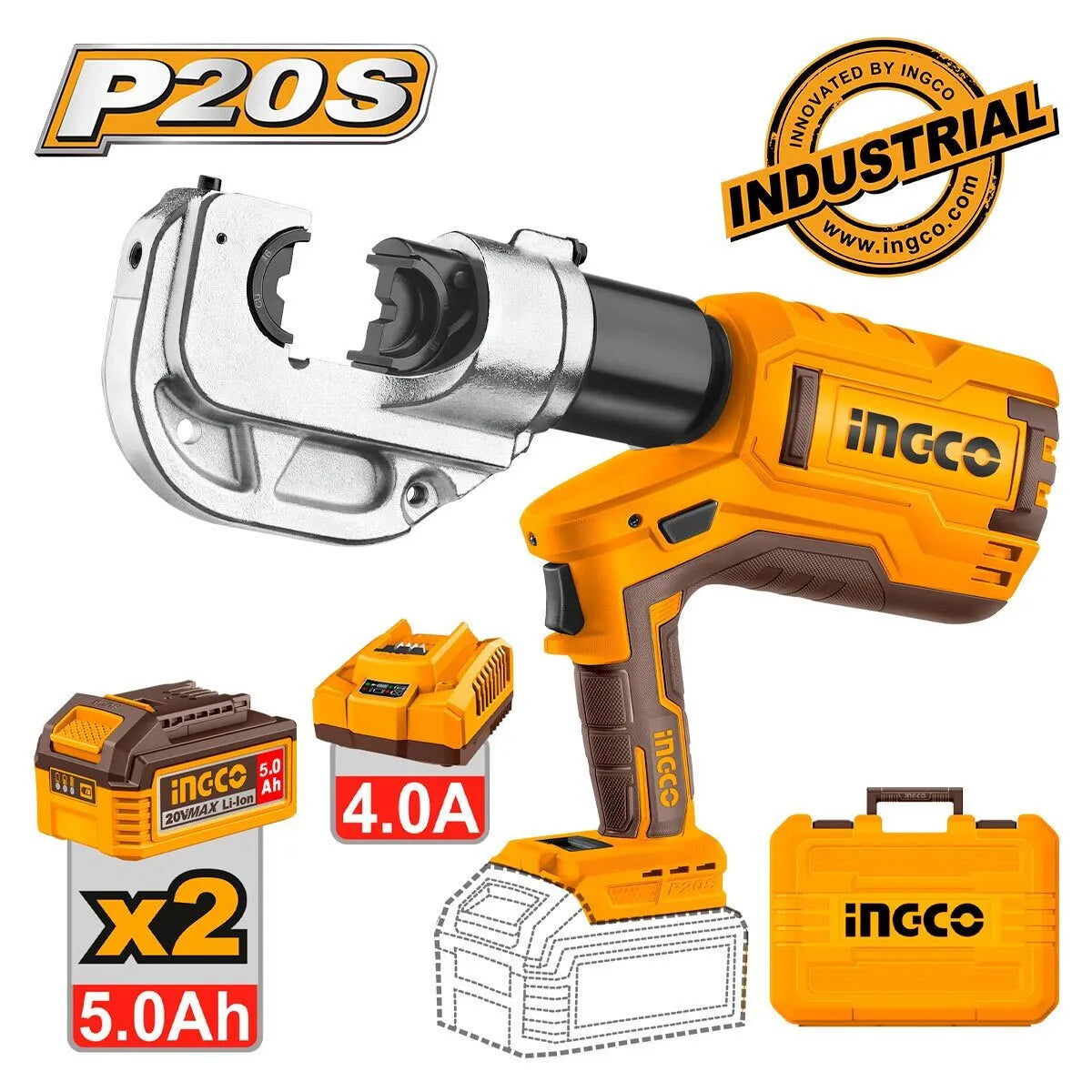 Ingco Cordless hydraulic crimping tool 20v CTLI2005