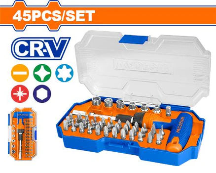 WADFOW 45 Pcs T-handle wrench screwdriver set WSS8B45