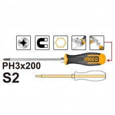 Ingco Phillips go-through screwdriver 200MM HGTS68PH3200