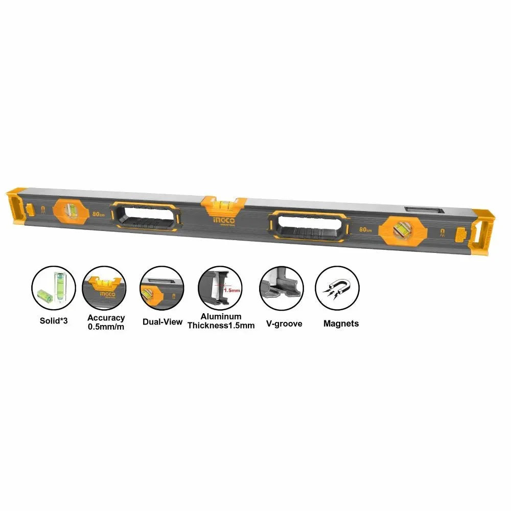 Ingco Spirit level(With powerful magnets) 80cm HSL68080