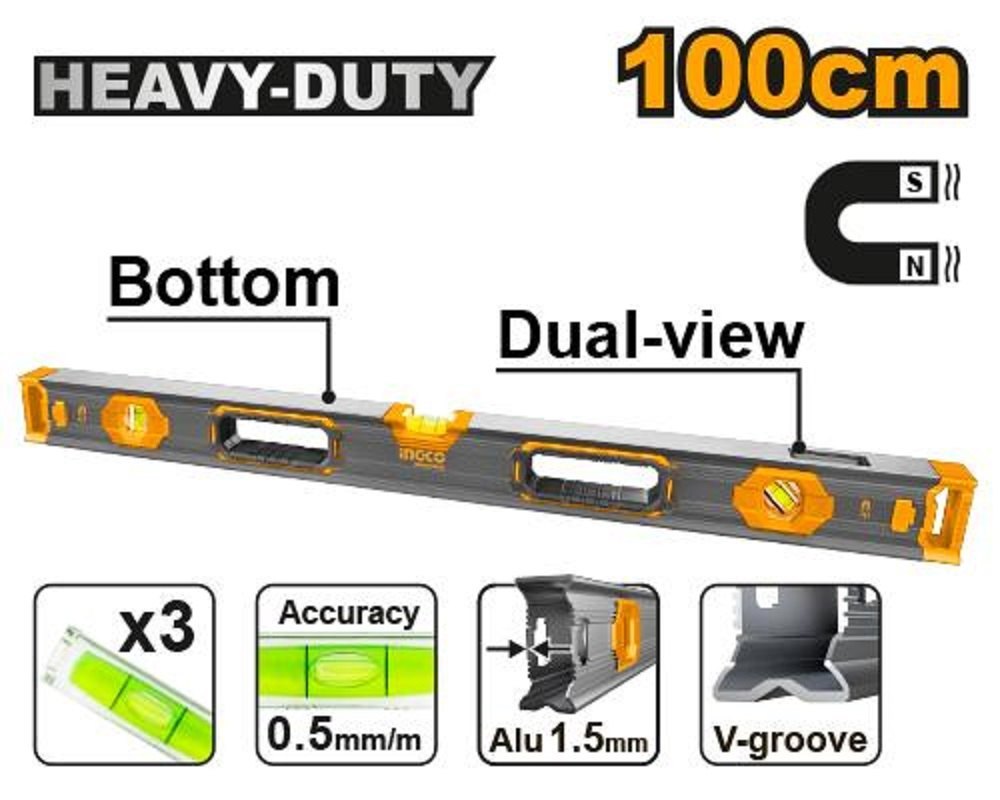 Ingco Spirit level(With powerful magnets) 100cm HSL68100