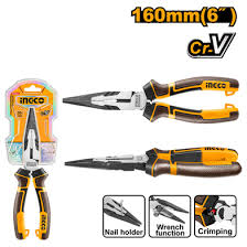 Ingco High leverage long nose pliers 160mm HHLNP28160