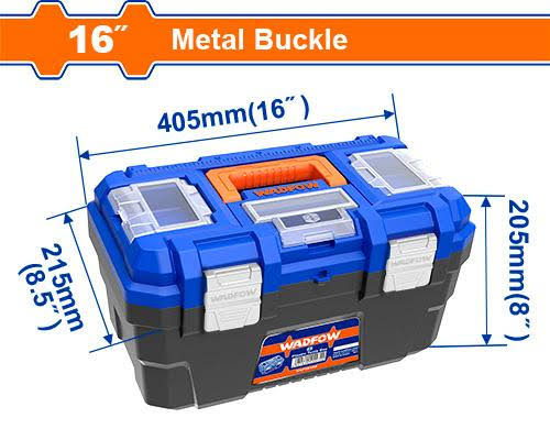 Wadfow 16" Plastic Tool Box with Metal Buckle WTB3316