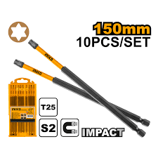 Ingco Impact screwdriver bits t25 150mm 10pcs SDBIM11T2563