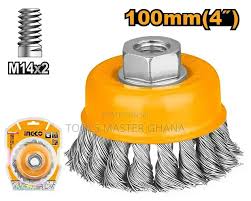 Ingco Cup twist wire brush with nut 100mm WB21001