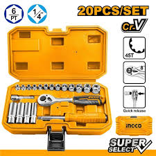 Ingco 20 Pcs 1/4" socket set HKTS14201