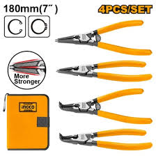 Ingco 4 Pcs circlip pliers set 180mm HCCPS26180