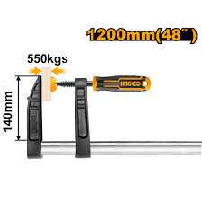 Ingco F clamp with plastic handle 140*1200mm HFC021401