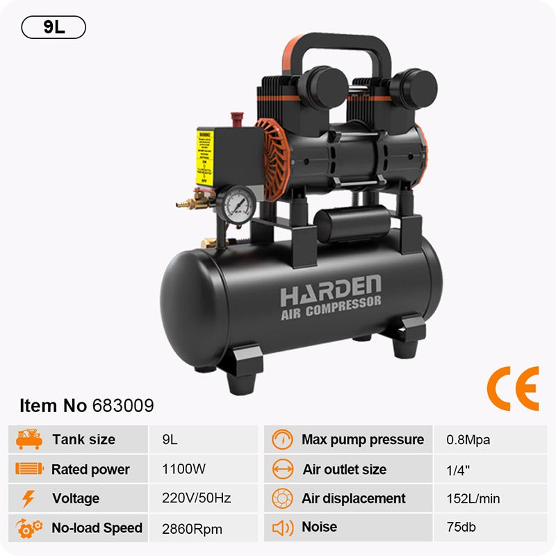 Harden 9L Oil Free Air Compressor 683009
