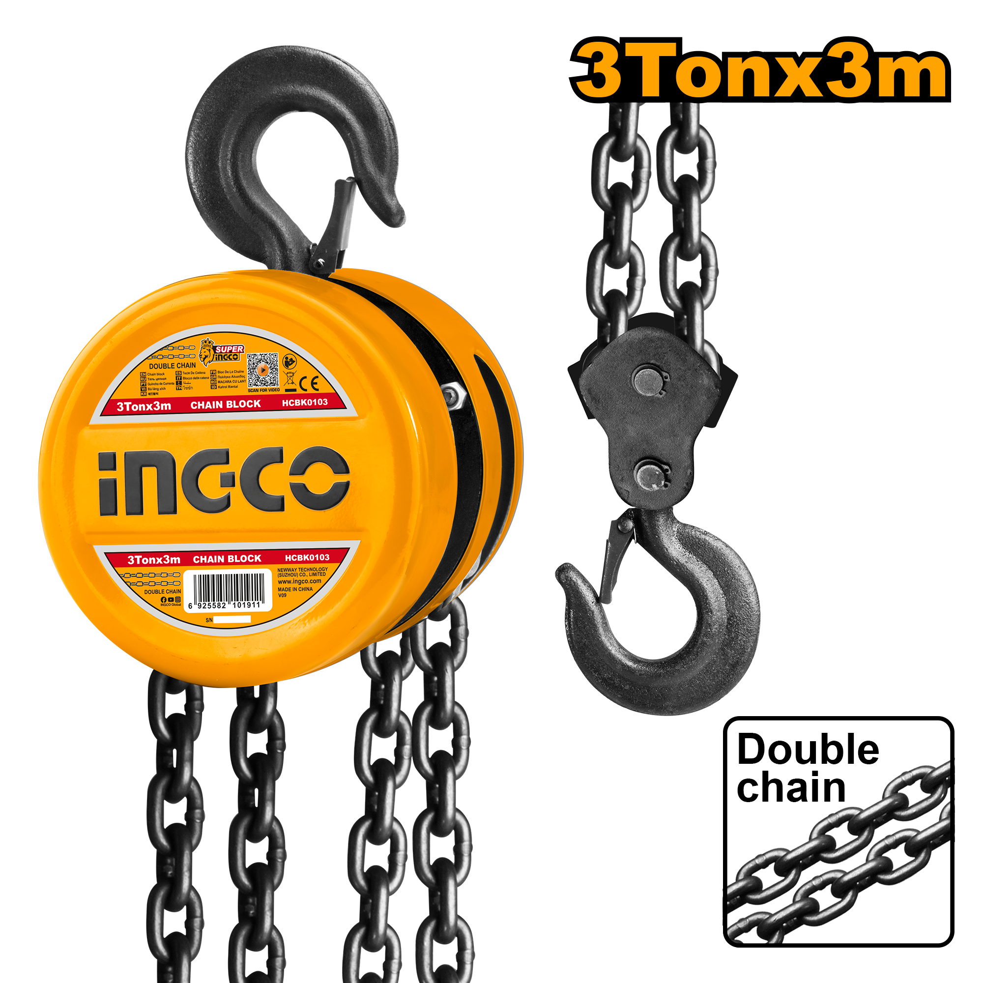 Ingco Chain block 3 ton HCBK0103