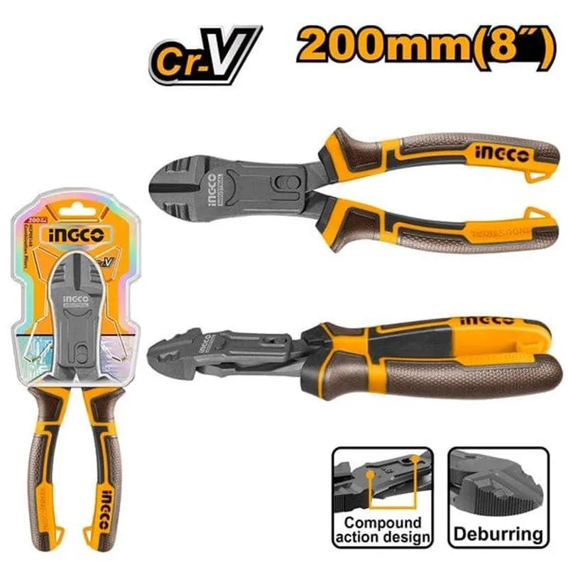 Ingco Compound action diagonal cutting pliers 200mm HCDCP58200