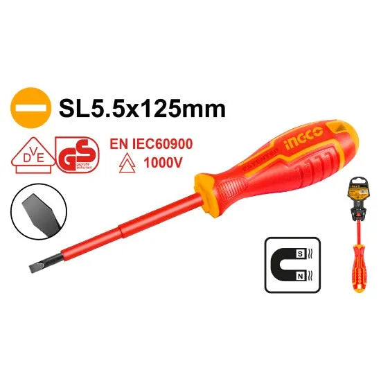 Ingco Insulated screwdriver SL5.5*125MM HISD815125