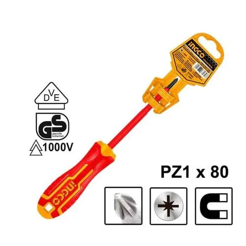 Ingco Insulated screwdriver PZ1*80MM HISD81PZ180
