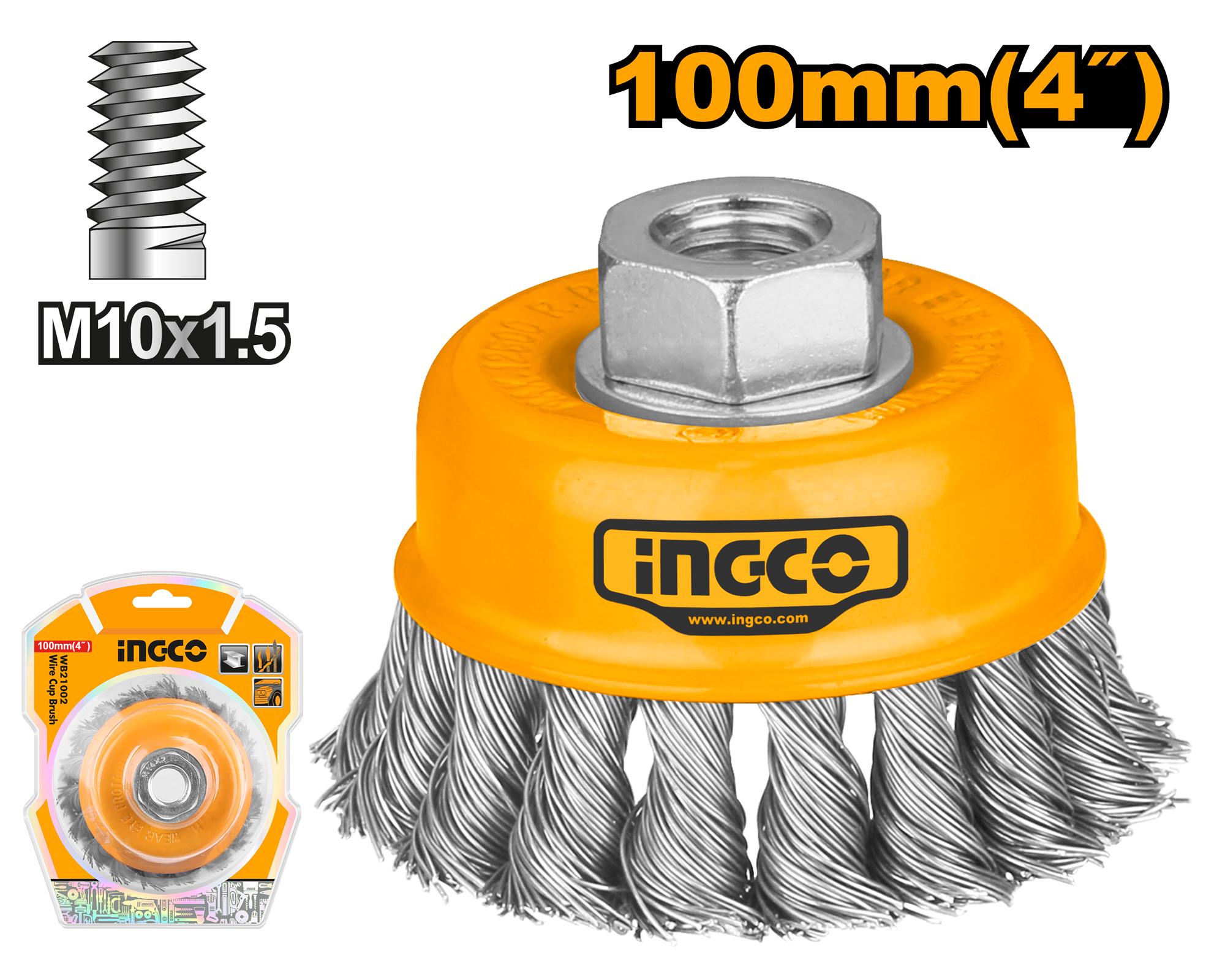 Ingco Wire cup brush 100mm WB21002