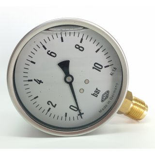 EMPEO Pressure Gauge - 2.5 Inch Dial, 1/4 BSP, SS Body Brass Connection