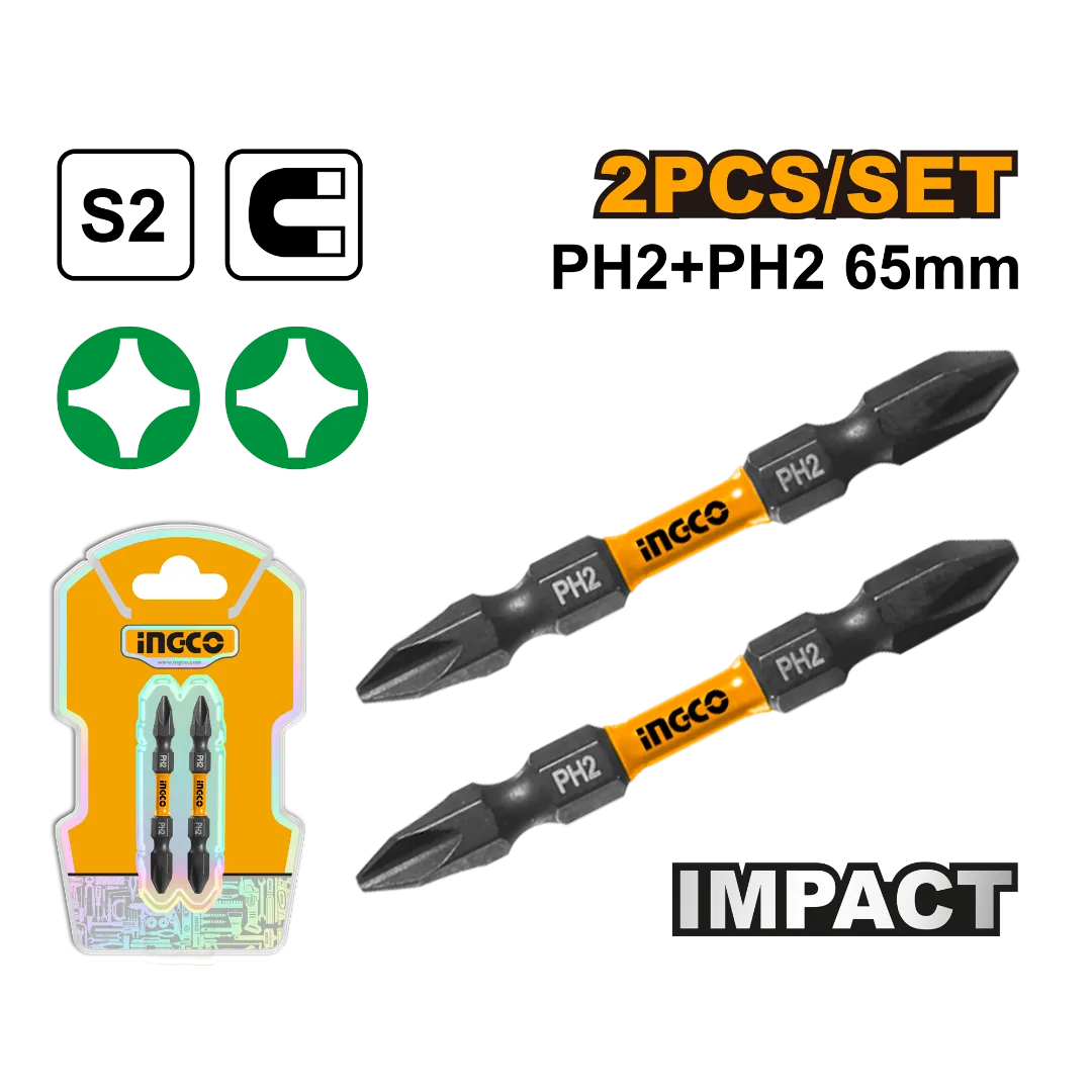 Ingco Impact screwdriver bits 65mm 2pcs ph2 SDBIM72PH265