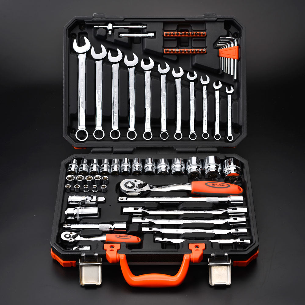 Harden 77pcs 1/2" & 1/4" Dr. Socket Set