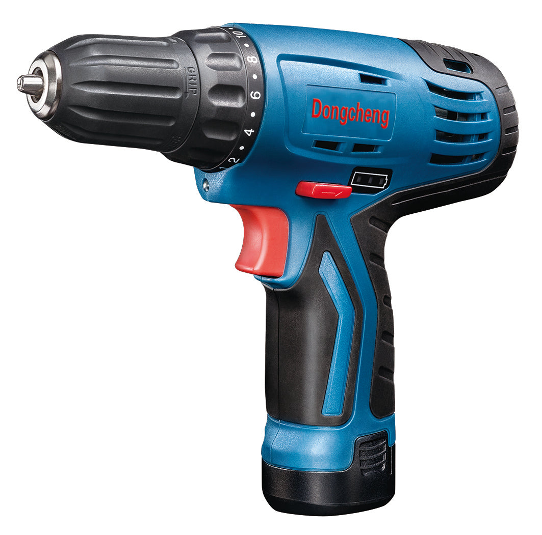 DONGCHENG CORDLESS DRIVER DRILL, 3/8", 12V, 1.5Ah, VSR, T.Setting, Ex. battery, Li-ion DCJZ09-10