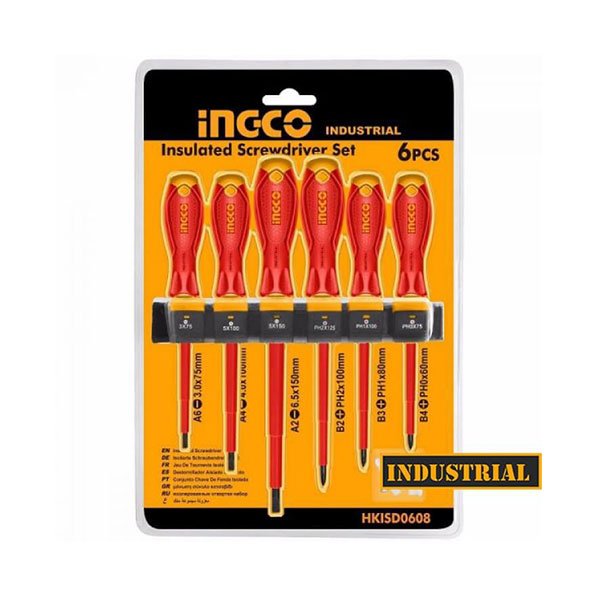 Ingco 6 Pcs insulated screwdriver set HKISD0608