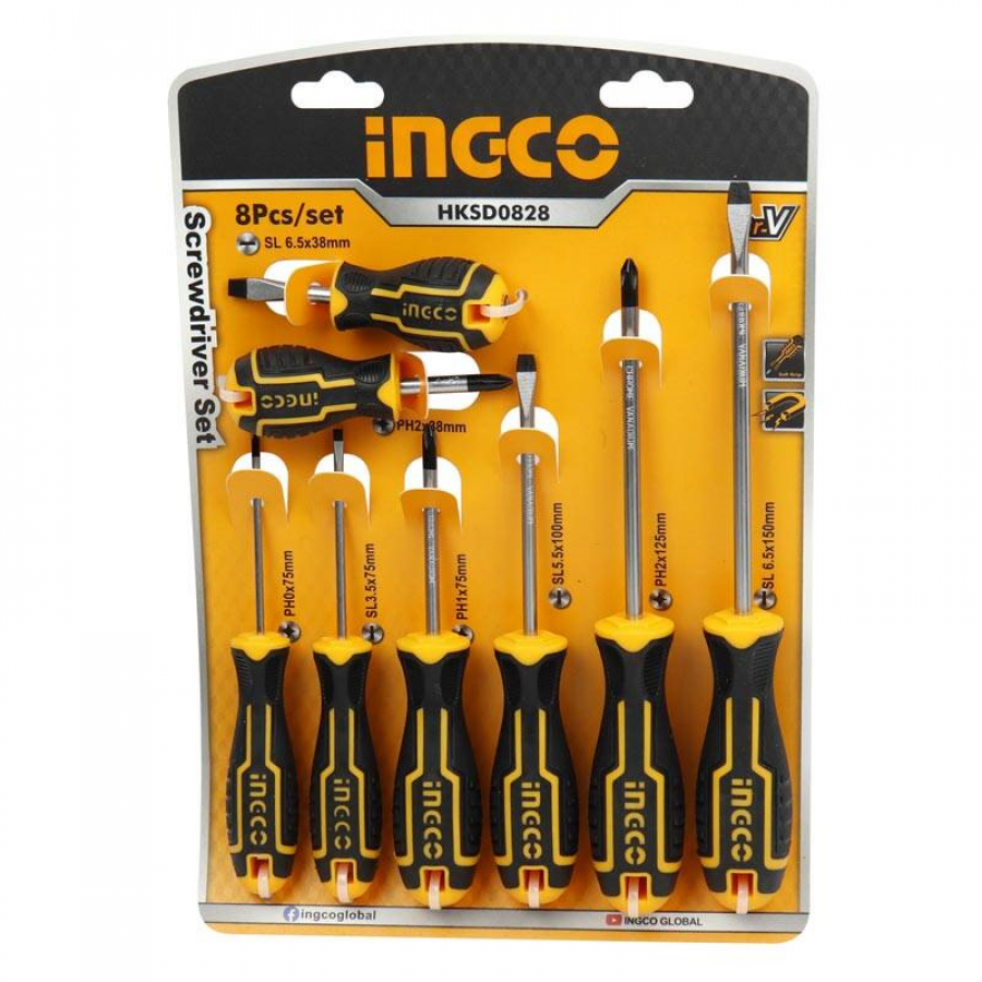 Ingco 8 Pcs screwdriver set  HKSD0828