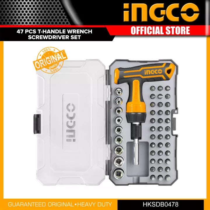 Ingco 47 Pcs t-handle wrench screwdriver set HKSDB0478