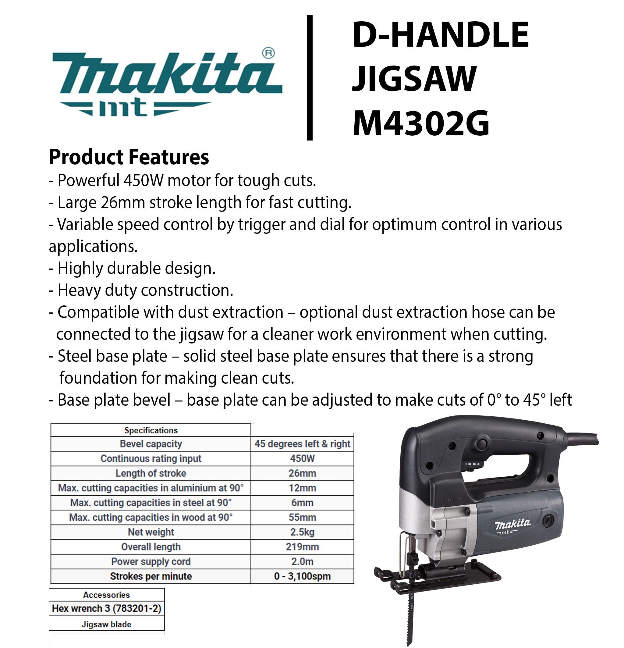 Makita Jig Saw 4300BV Style