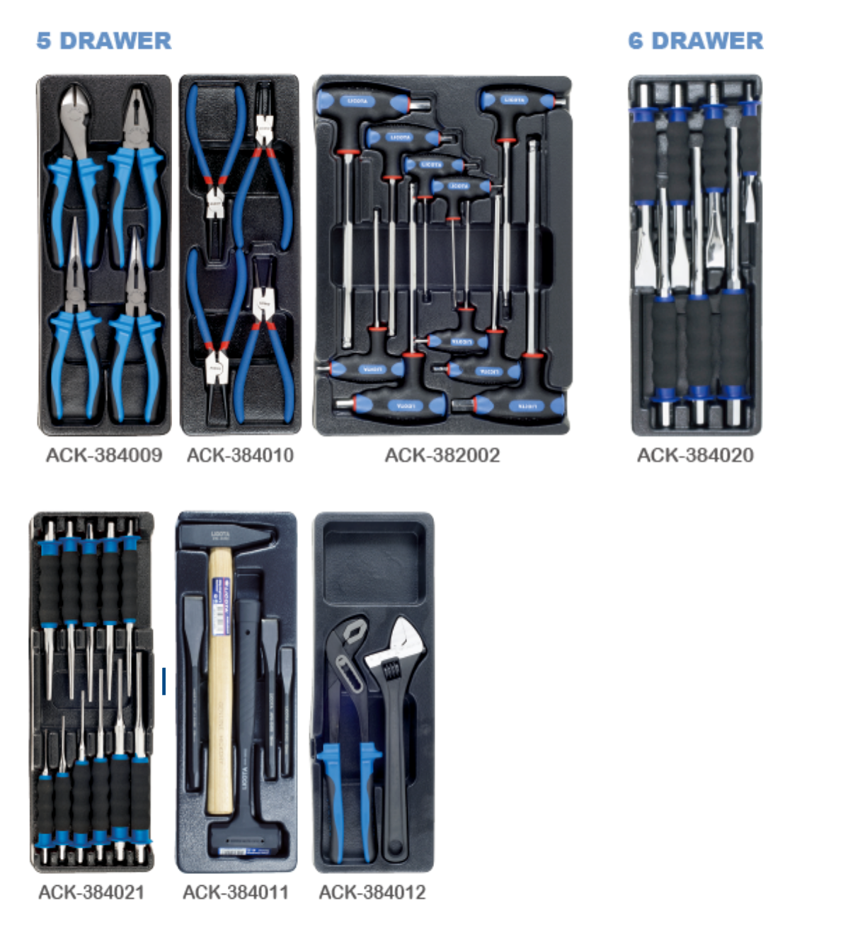 LICOTA MADE IN TAIWAN 370PCS CABINET WITH TOOLS KIT 7 DRAWER