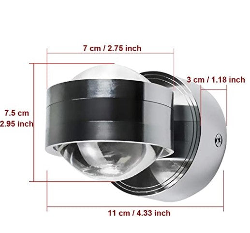 2 x 5w Stainless steel brushed Double sided mini outdoor wall light IP65 3000K