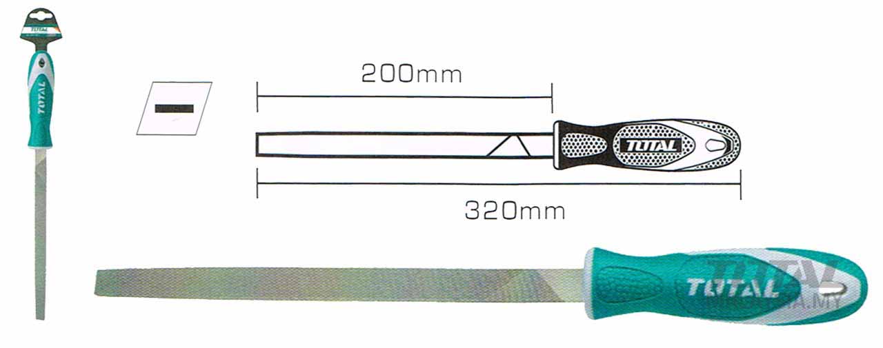 Total Flat steel file 200mm THT91186