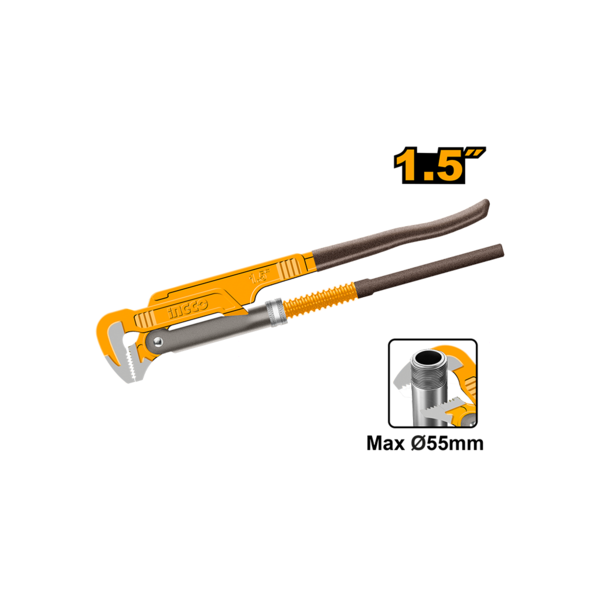 Ingco 90° Heavy duty swedish pipe wrench 1-1/2" HPW04151