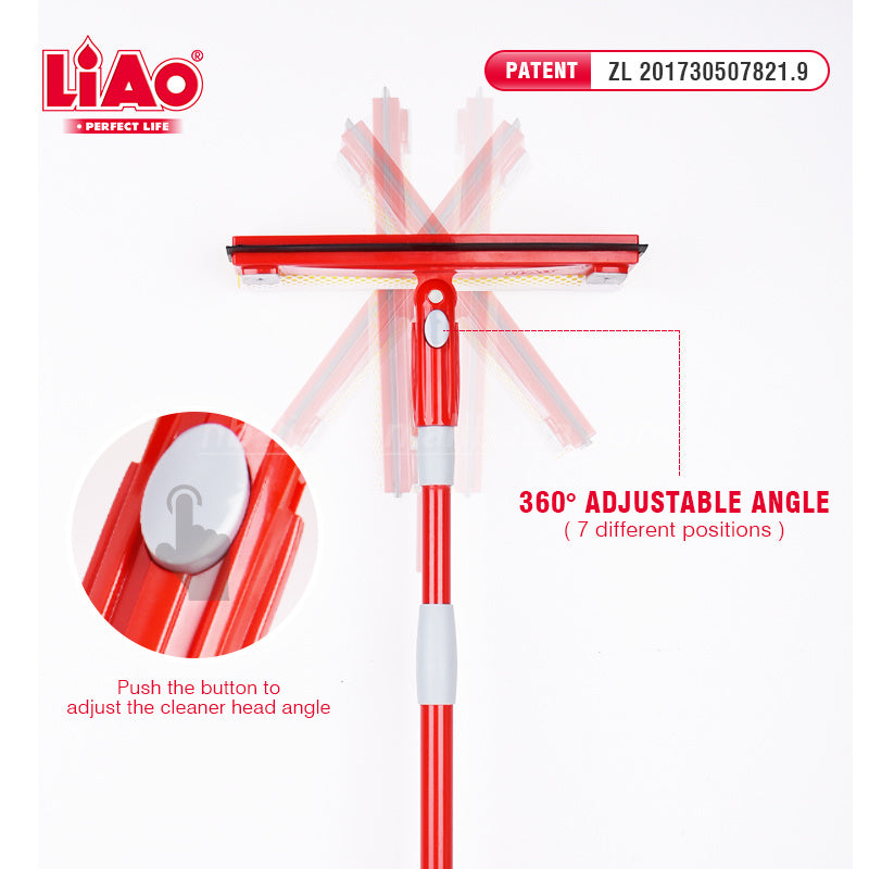 Telescopic Window Cleaner – 6ft Metal Pole with Sponge + Squeegee - LiAo