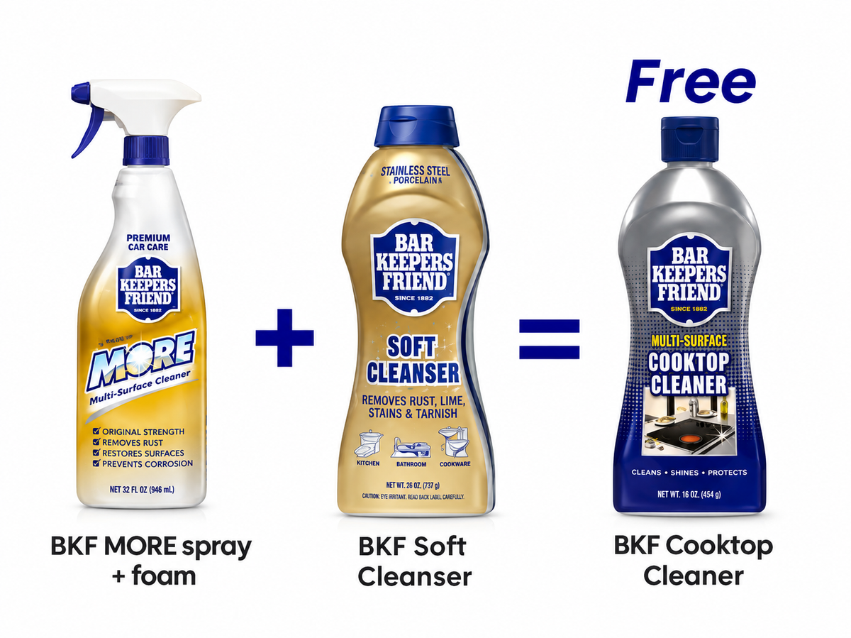 Bar Keepers Friend MORE Spray & Soft Clean Combo (Free Cooktop Cleaner)