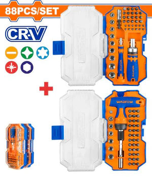 WADFOW 88 Pcs Ratchet screwdriver and bits set WSS8B88