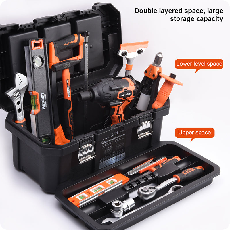 Harden 18" Heavy Duty Plastic Tools Box aluminum handle 520353