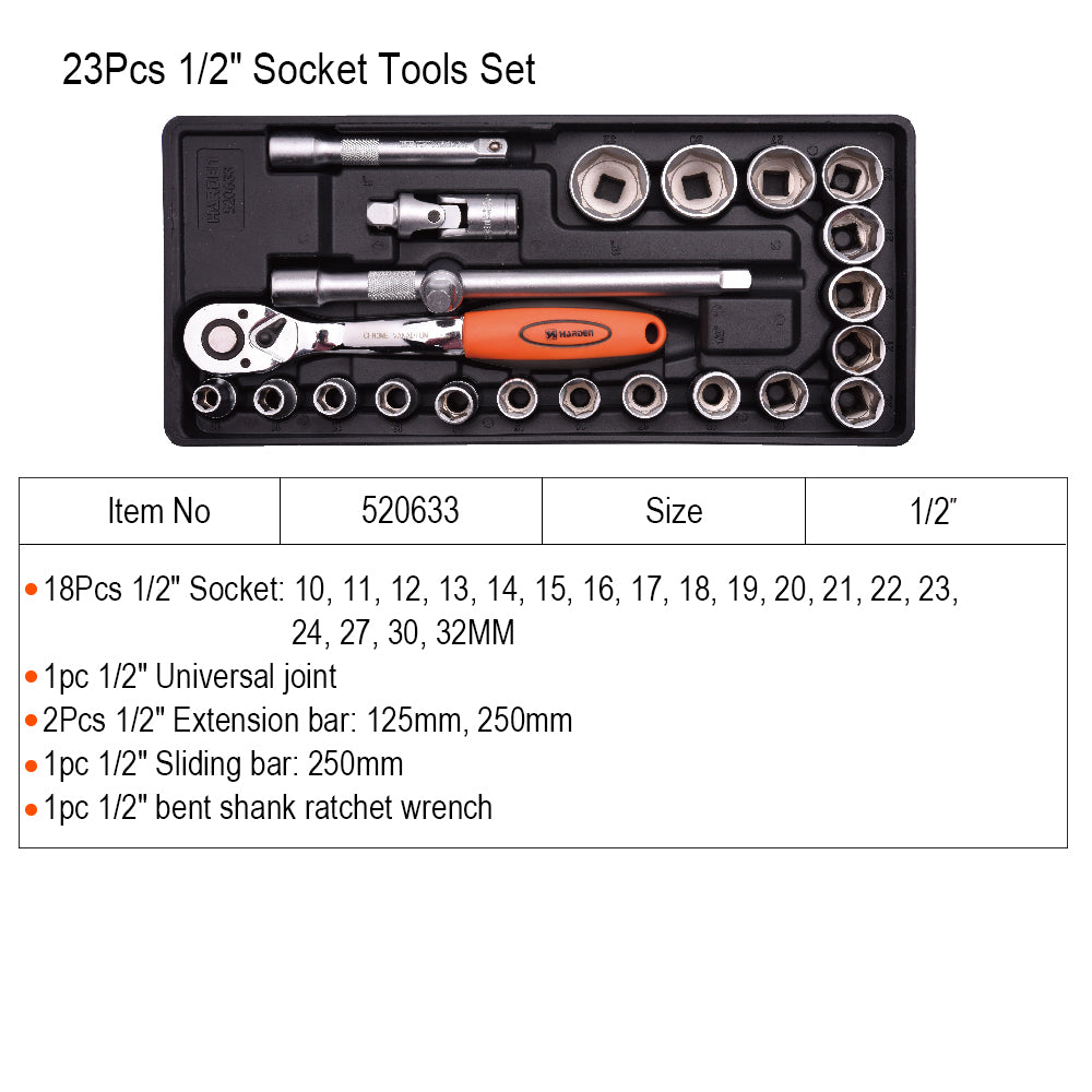Harden 1/2" Socket 23pcs