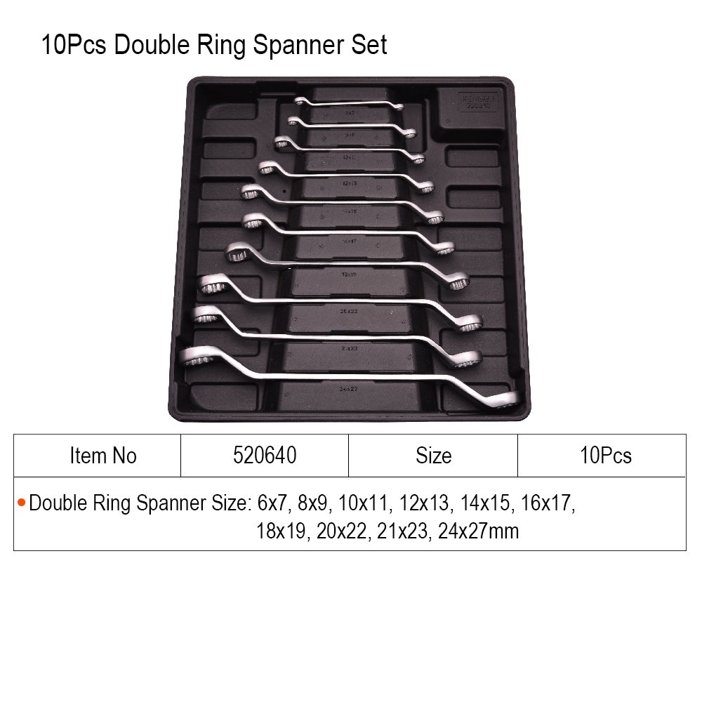 Harden 10pcs Double ring spanner