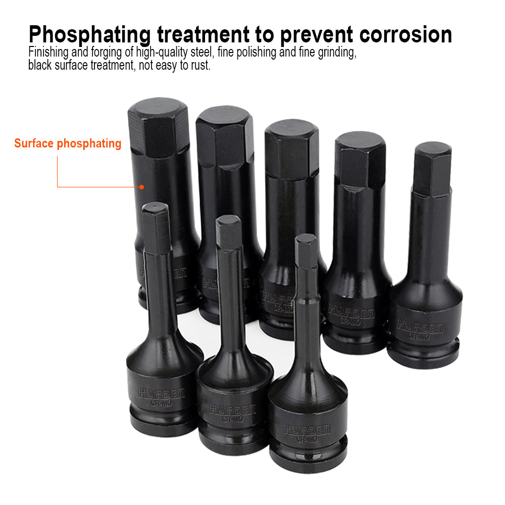 Harden 8Pcs 1/2" Hex  Impact Socket Set 537048