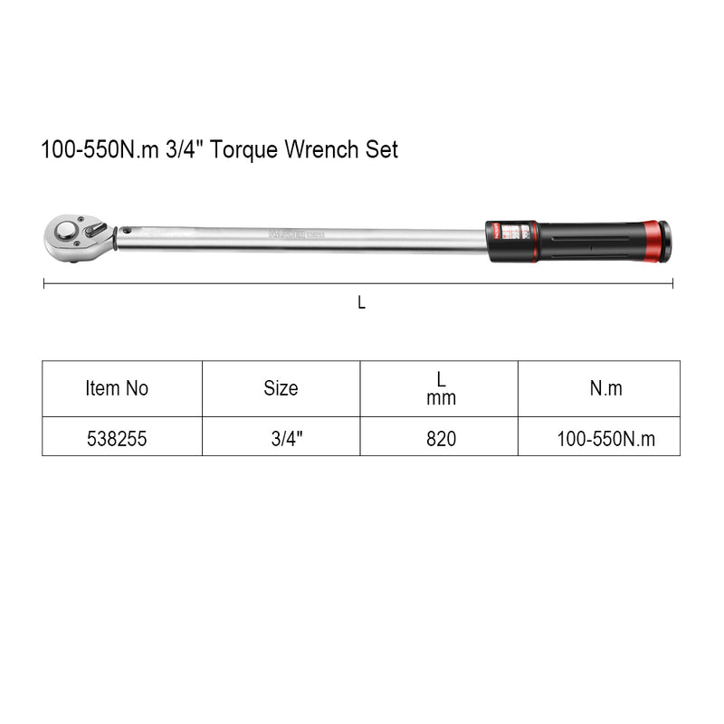 Harden 100-550N.m 3/4" Torque Wrench Set 538255