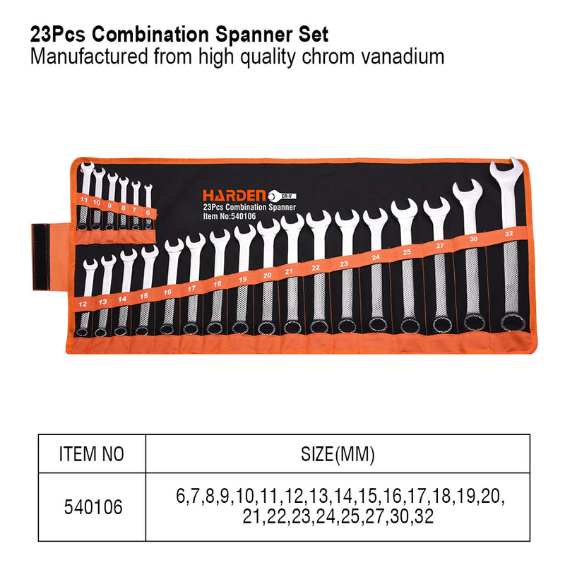 Harden 23Pcs Combination Spanner Set Size 6 - 32mm