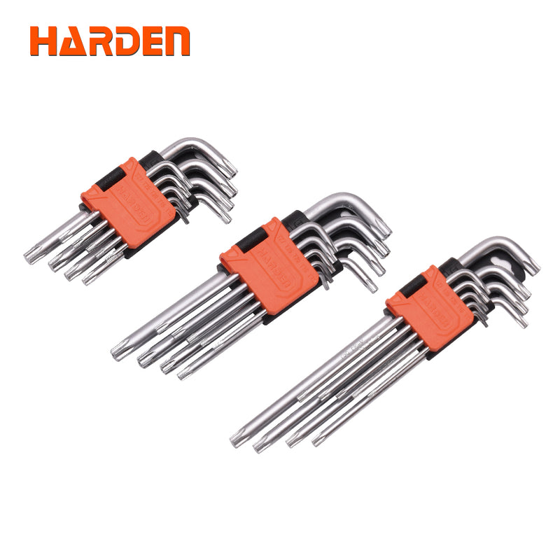 Harden 9Pcs Short Torx Key Wrench Size T10 - T50