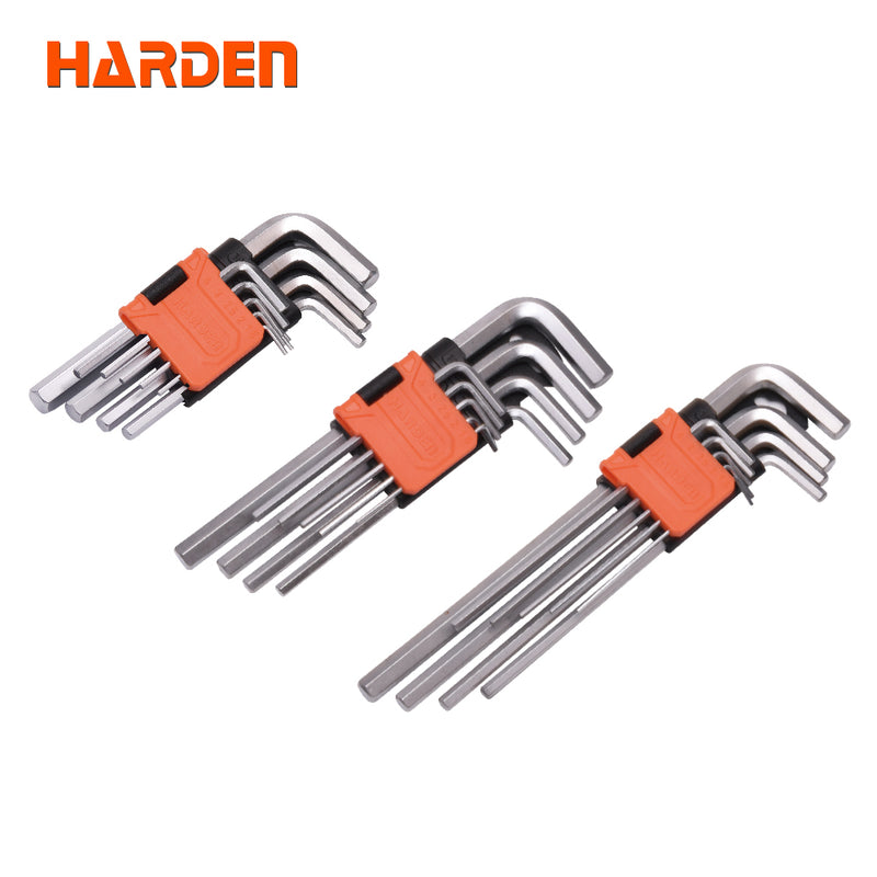 Harden 9Pcs Medium Hex Key Wrench Size 1.5 - 10mm