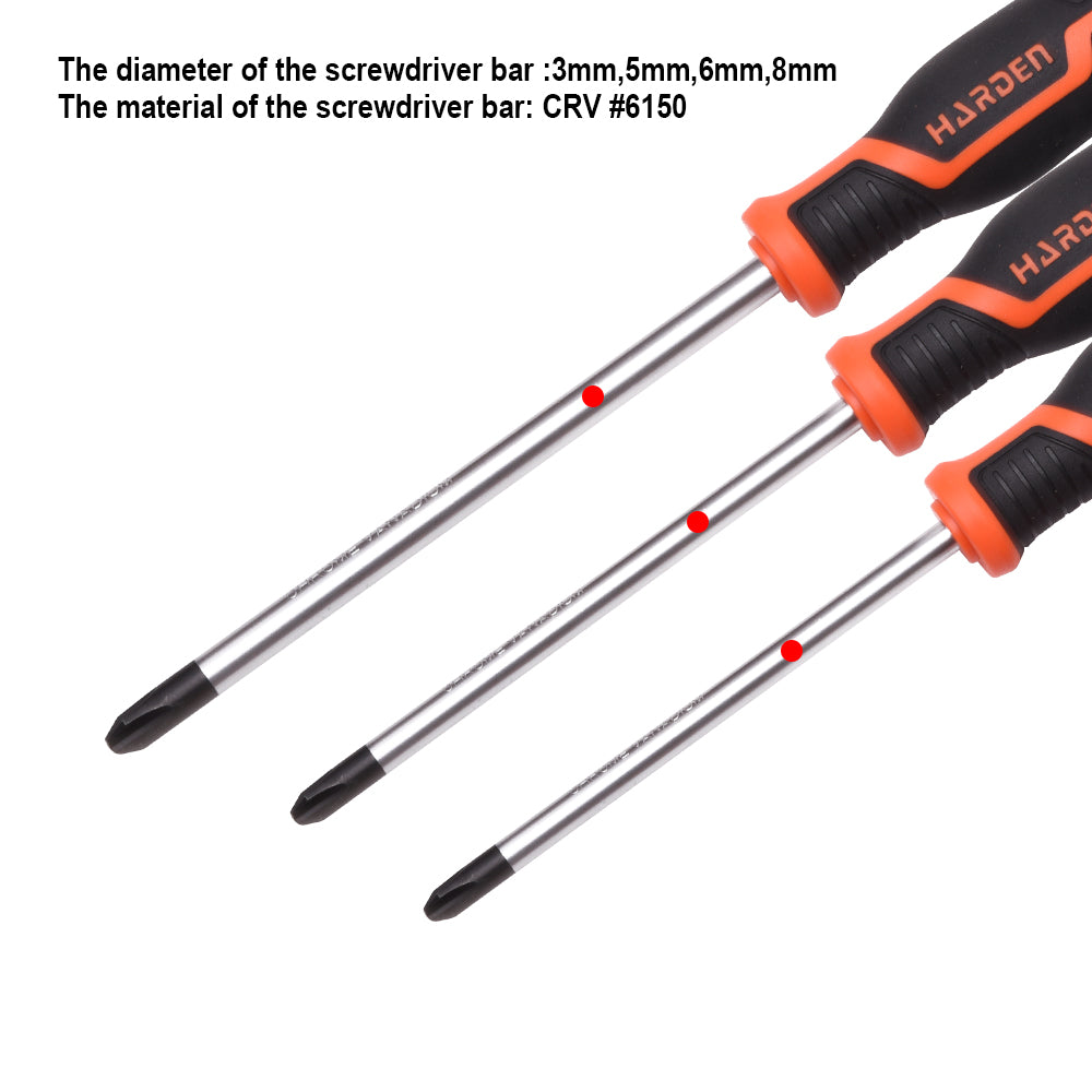 Harden Philips Screwdriver with Soft Handle
 PH2 x 250mm
