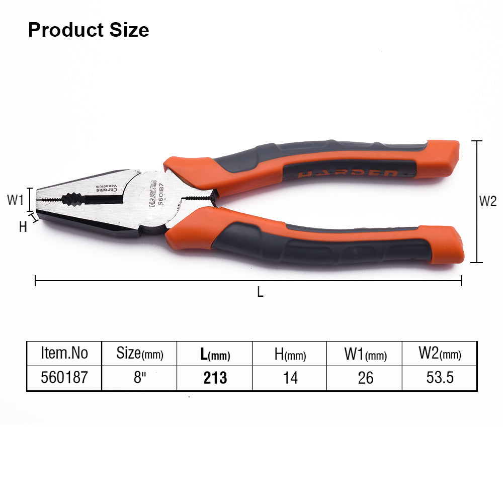 Harden 8" Industry Line Combation Plier 560187