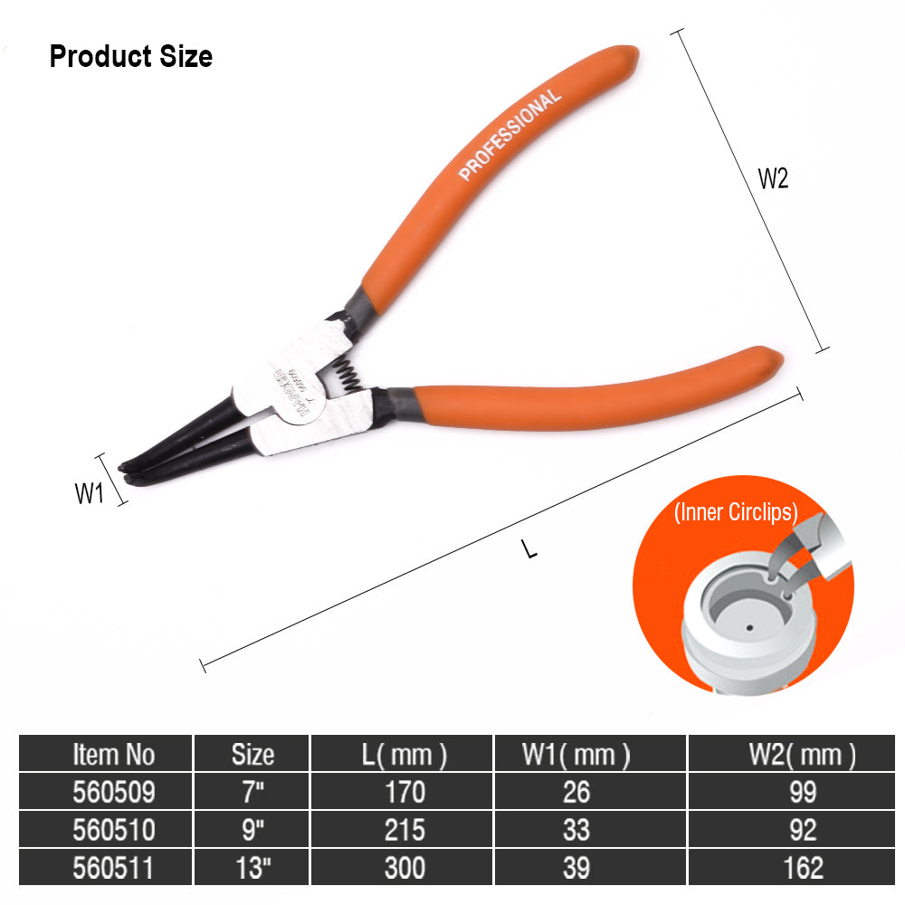 Harden Circlip Plier External Bent Jaw Size 9"