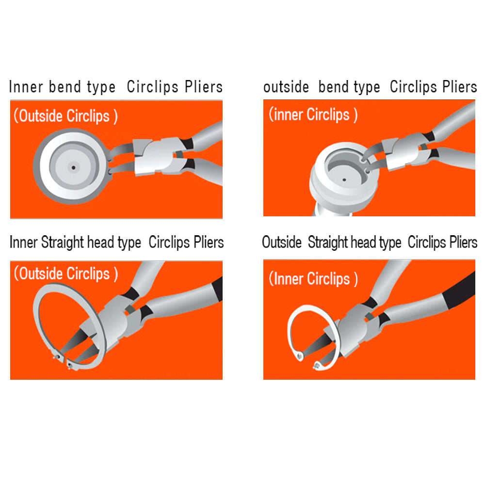 Harden Circlip Pliers Internal Straight Jaw Size 9"