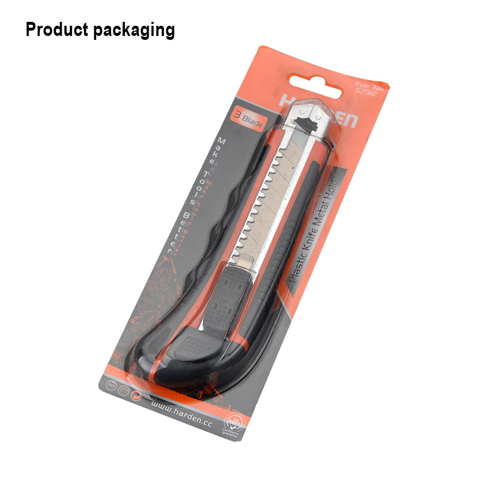 Harden Plastic Knife Metal Holder 3Pcs Blade 18mm