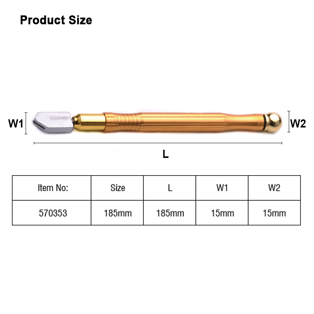 Harden Pro Auto-Oil Glass Cutter 185mm
