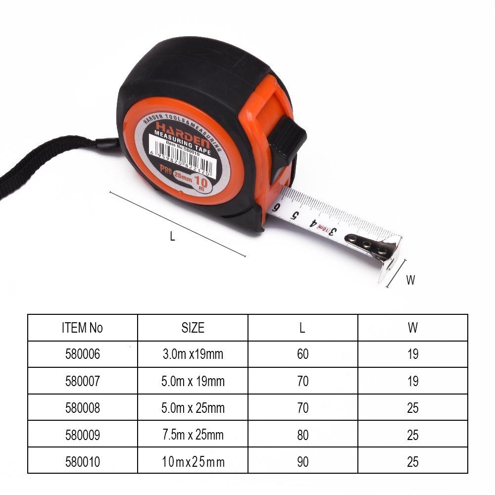 Harden 10mx25mm Measuring Tape