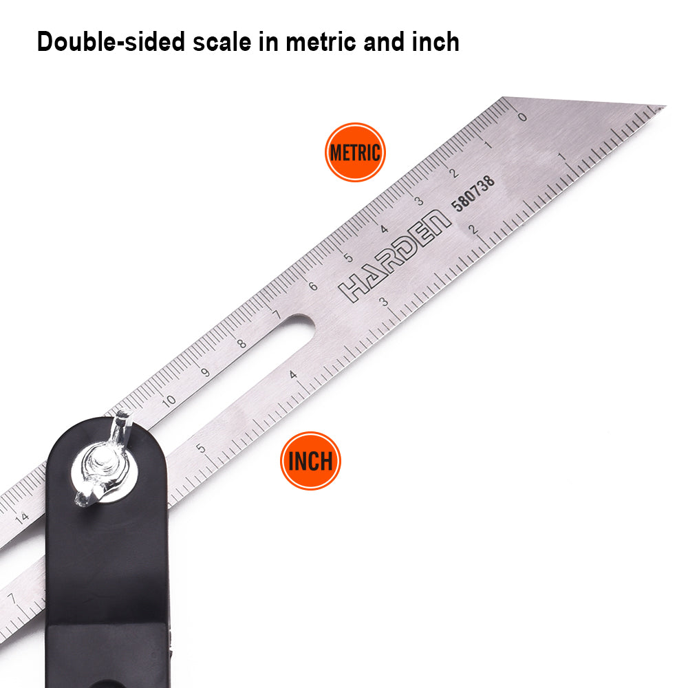 Harden 8"/200mm Sliding Bevel Ruler 580738