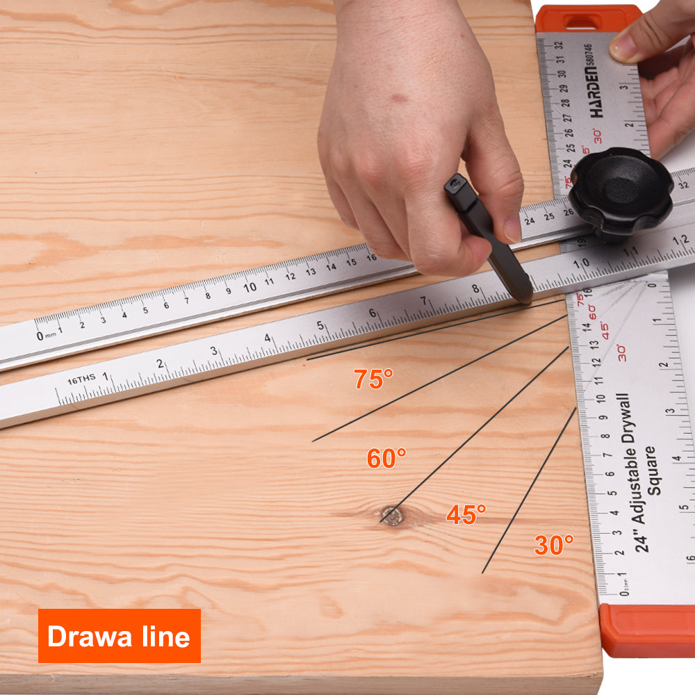 Harden 24" /600mm Adjustable T-shaped Square Ruler 580746